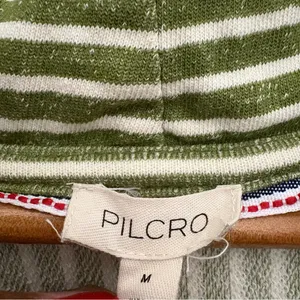 Anthropologie Pilcro Green Wharfside Striped Hoodie‎ 100% Cotton Size M thumbnail 8