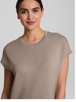 SPANX AIRESSENTIALS COLORBLOCK MINI T-SHIRT DRESS, Beige, Small, NEW NWT thumbnail 4