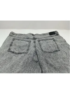 Womans H&M Baggy Loose Fit black Acid Wash Straight Denim Jeans 26 plus size thumbnail 7