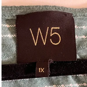 W5 Women’s 1X Green Striped Tie Front Top Short Sleeve Plus Size Boho Casual thumbnail 3