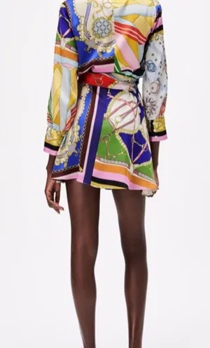 ZARA Women Short Printed Mini Dress nwt thumbnail 3