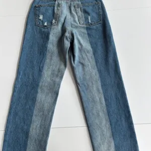 Dance & Marvel Jeans Women's M Blue Distressed Raw Hem Wide Leg High Rise Ankle thumbnail 3