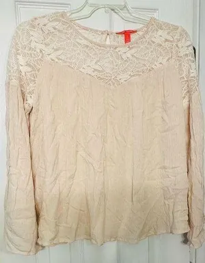 Chelsea and Violet Elegant Lace Beige Women's Top thumbnail 1