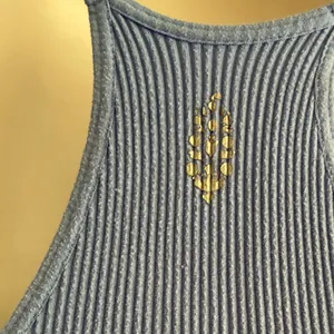 Free People Movement Happiness Runs Crop Ribbed High-Neck Tank Top - Light Blue thumbnail 8