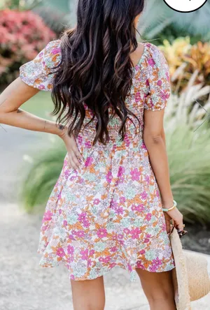 Pink Lily Floral Mini Dress thumbnail 3