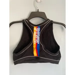 PINK Sports Bra Crop Medium Black Activewear Athleisure Athleticwear thumbnail 2