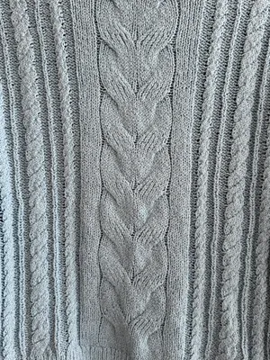 J. Crew Women’s Rollneck Cable Sweater, Light Blue, Size Small, 90s Sweater thumbnail 15