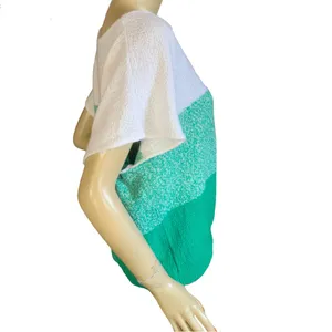 Vintage 1980'S Green & White Color Block Sweater (L) thumbnail 3