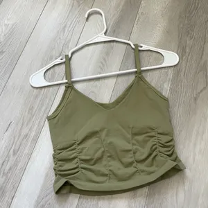 Free People Tank Top ruched crop good karma womens Green (xsmall small) workout thumbnail 5