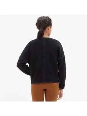 Madewell Oversized The Everywhere Black Jacket Full Zip Size XS Bomber Jacket thumbnail 2