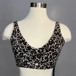 NWT Fabletics Pureluxe Longline Low Impact Bra, Brutalist Khaki Lisa Leo, M thumbnail 1