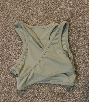 Cider Light Green Cross Crop Top thumbnail 2