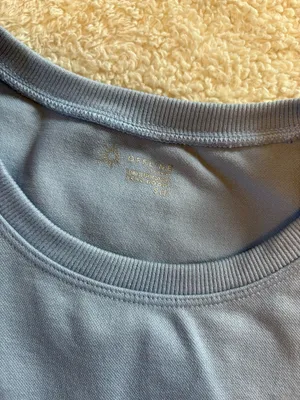 OFFLINE By Aerie Pastel Blue Sidewalk Seamless Cropped T-Shirt thumbnail 4