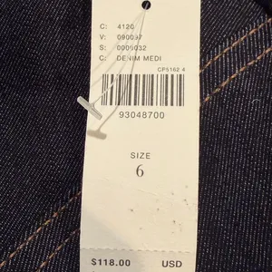 Pilcro Anthropologie Denim Mini‎ Skirt Dark Wash Y2K Preppy A-Line Size 6 NWT thumbnail 8