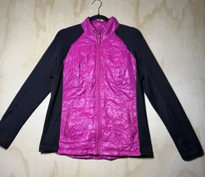 Calvin Klein Performance Jacket‎ Women’s XL Pink Black Quilted Full Zip thumbnail 1