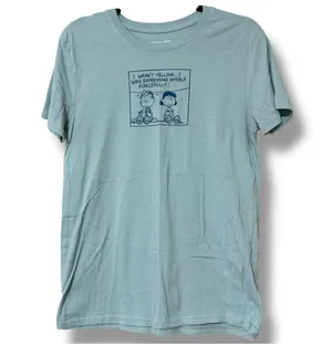PEANUTS size medium women's graphic print funny short sleeve t-shirt green color thumbnail 7