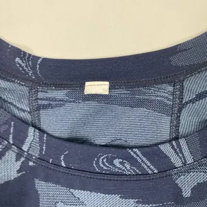 Fabletics‎ Shirt Womens Small Blue Camo Long Sleeve Crewneck Raglan Athletic thumbnail 2