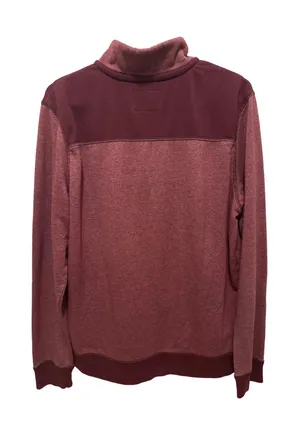 Aeropostale Men’s Two Tone Burgundy Quarter Zip Pullover Size L thumbnail 2