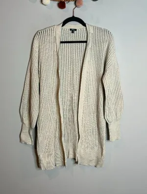🔆 Express cream knit cardigan sweater thumbnail 1