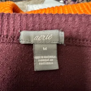 2098 | Aerie Oversized‎ High Low Viscose Blend Knit Pullover Burgundy Women M thumbnail 5