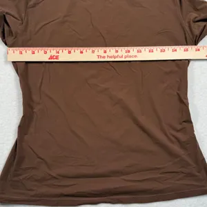 Skims Fits Everybody Long Sleeve T Shirt Womens Large Brown Cocoa Slim Crewneck thumbnail 4