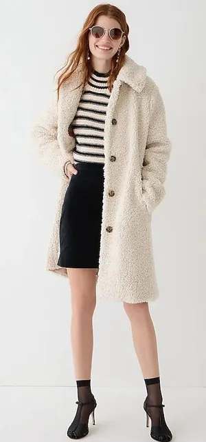 J. Crew Teddy Sherpa Lady Coat Cream Cozy Winter Size 2X thumbnail 1