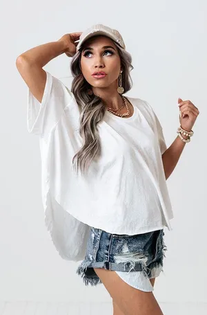 Boutique NWT Charlotte Avery White Short Sleeve Oversized Tshirt thumbnail 13