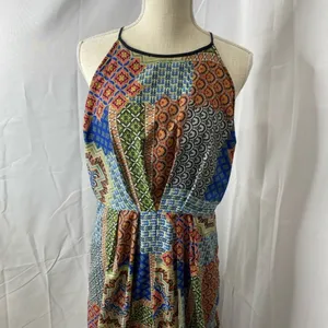 Under skies size large patchwork boho halter maxi dress thumbnail 5