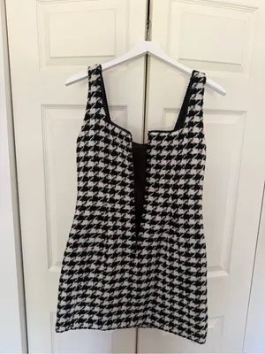 Antonio Melani Macy Wool Blend Houndstooth Square Neck Mini Sheath Dress Size 4 thumbnail 9