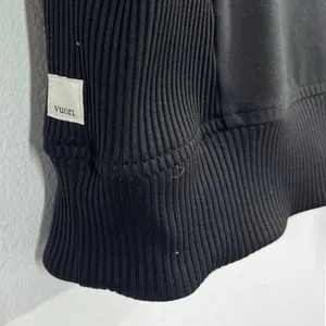 Vuori Daily Jacket Womens Large Black Hooded Full Zip Bomber Ribbed Trim Active thumbnail 6