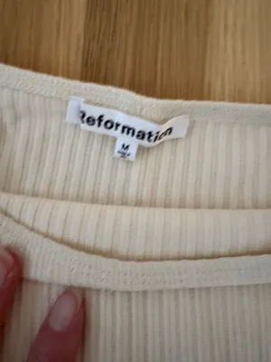 Reformation tan ribbed mini skirt thumbnail 3