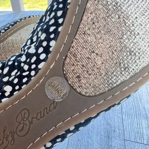 Lucky Brand Shoes Emmie Ballet Flats Women’s Size 8M Black Cream Print Fabric thumbnail 7