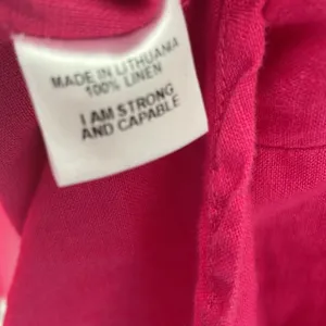 FLAX Pink Linen Lagenlook Button Front Collared Blouse thumbnail 7