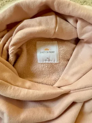 Lazy Sunday by Cali 1850 Oversized Fleece Hoodie with Side Pockets Pink XL thumbnail 4