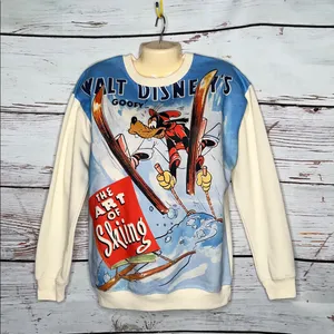 Disney NWT Size S Goofy - Art of Skiing Crewneck Graphic Sweatshirt Top thumbnail 1