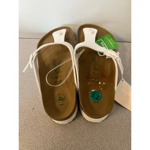 Papillio Birkenstock Gizeh Platform Vegan White Sandals EU 41 US 10 NWT thumbnail 2