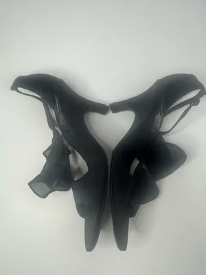 XOXO Black Fabric Heels Women's Size 7.5 thumbnail 7