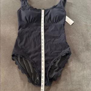 Charmo Women’s Black Scalloped Swimsuit One Piece Square Neck SPF50+ Size M NWT thumbnail 8