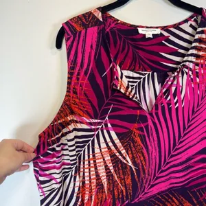 BeachLunchLounge Kayla Shift Dress Pink Purple Tropical Vacation Summer Flowy 1X thumbnail 5