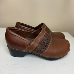Björndal Brown Leather “Eliana” Clogs Sz 10 Boho Cottagcore Festival thumbnail 2