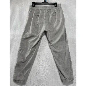 Gap Gray Chambray Utility Joggers Womens Size M Textured Casual Pants 24" Inseam thumbnail 2