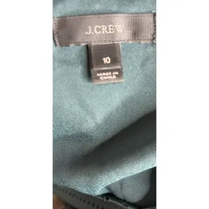 J.Crew‎ Teal Textured Perforated Midi Dress Elastic Waist Size 10 thumbnail 5
