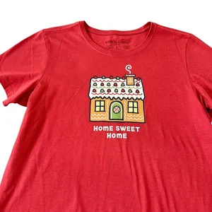 Life is Good Womens Crusher Tee Red Gingerbread‎ House Home Sweet Home Shirt thumbnail 2