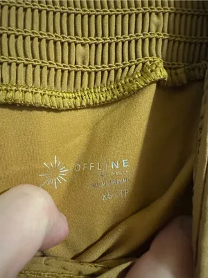 Aerie high-Waist Smocked Lounge Shorts in Tan thumbnail 2