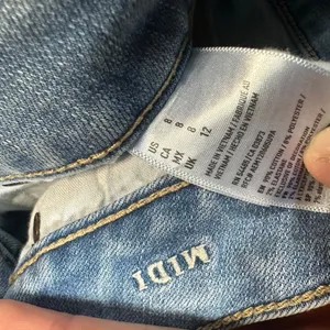 American Eagle distressed denim midi cut off cuffed shorts thumbnail 3