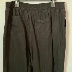 Briggs linen blend Black High Rise wide leg Pull on pants Size XL #785 thumbnail 8