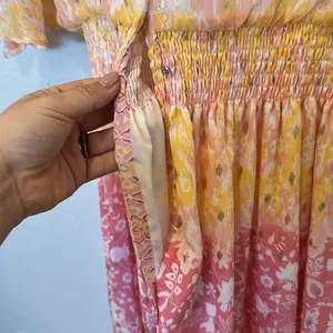 NEW House Of Harlow 1960 Ruffled Tiered Floral Metallic Maxi‎ Dress thumbnail 12