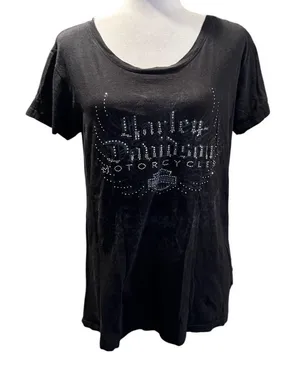 Harley-Davidson Grizzly Missoula Montana Rhinestone T-Shirt – Women’s Size L thumbnail 1