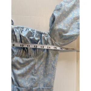 Milkmaid Dress Tallulah‎ Blue White Floral Midi Sz M Cottagecore Peasant Kutumai thumbnail 7
