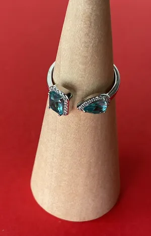 Bomb Party RBP3870 “The Carlotta Band” LC Tourmaline on Rhodium Size 7 Ring NWT thumbnail 1
